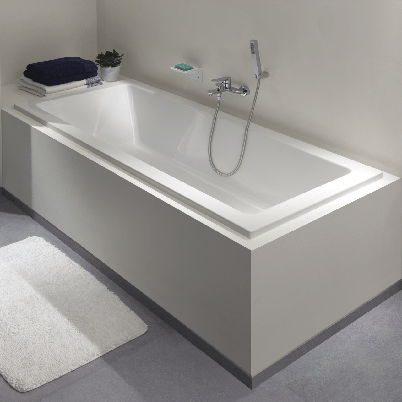 Luca Varess Sandrina baignoire encastrable duo 180 x 80 cm acrylique Blanc Brillant