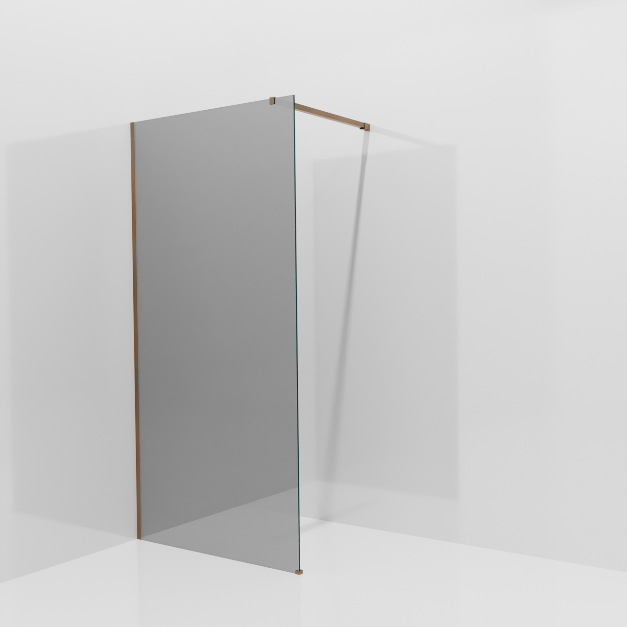 Balmani Modular douche à l'italienne: 100 x 200 cm, Miroir Reflex, avec coating, Profil Brushed Rosegold