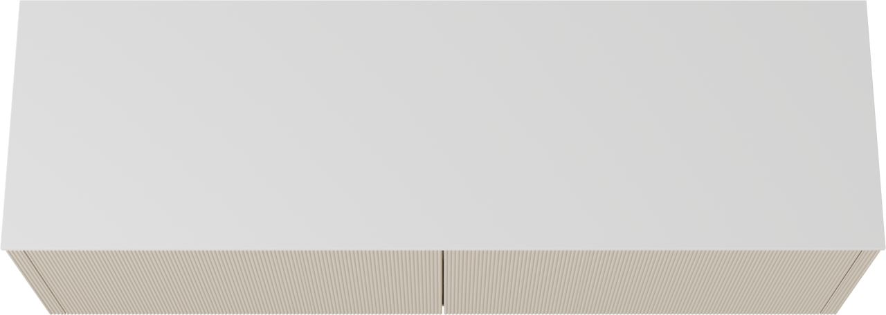 Balmani Eclips meuble salle de bains suspendu 180 x 55 cm Sandbeige avec Stretto tablette simple ou double en Solid Surface blanc mat, Nervure droite symétrique verticale