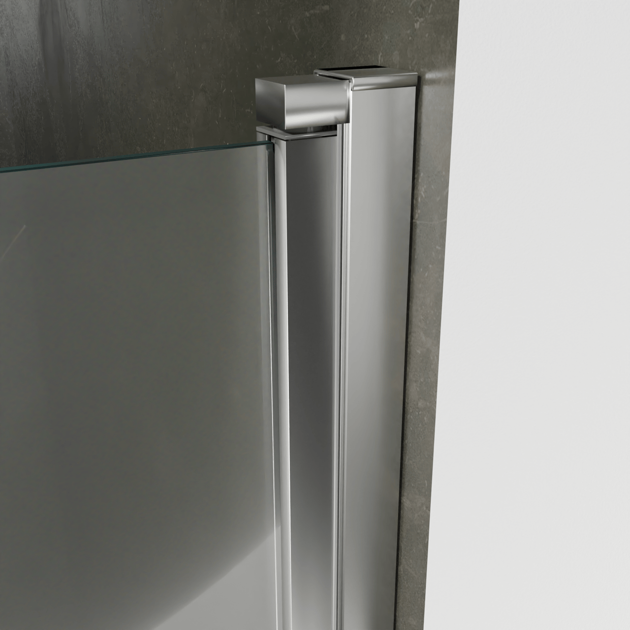 Luca Varess Kuresa Dusche Pendeltür, 90 x 200 cm, Klarglas, Chrom Profil, glänzend