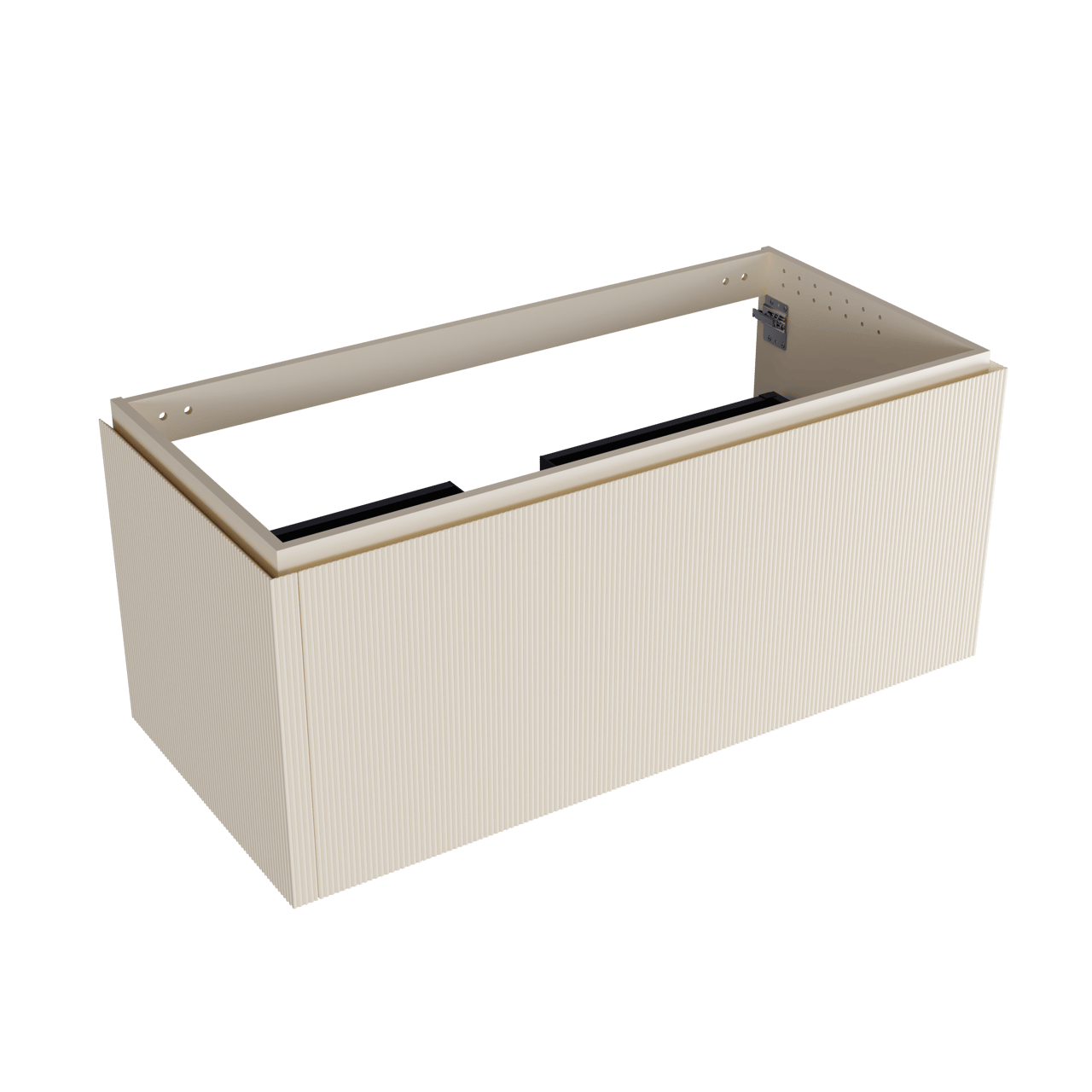 Balmani Eclips meuble sous-lavabo suspendu 120 x 55 cm Sandbeige 2 tiroirs Nervure sym. vert.