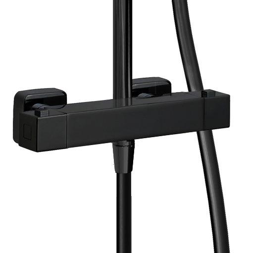 Linie Mavin 200 Duschsystem mit Thermostat-Armatur Schwarz Matt