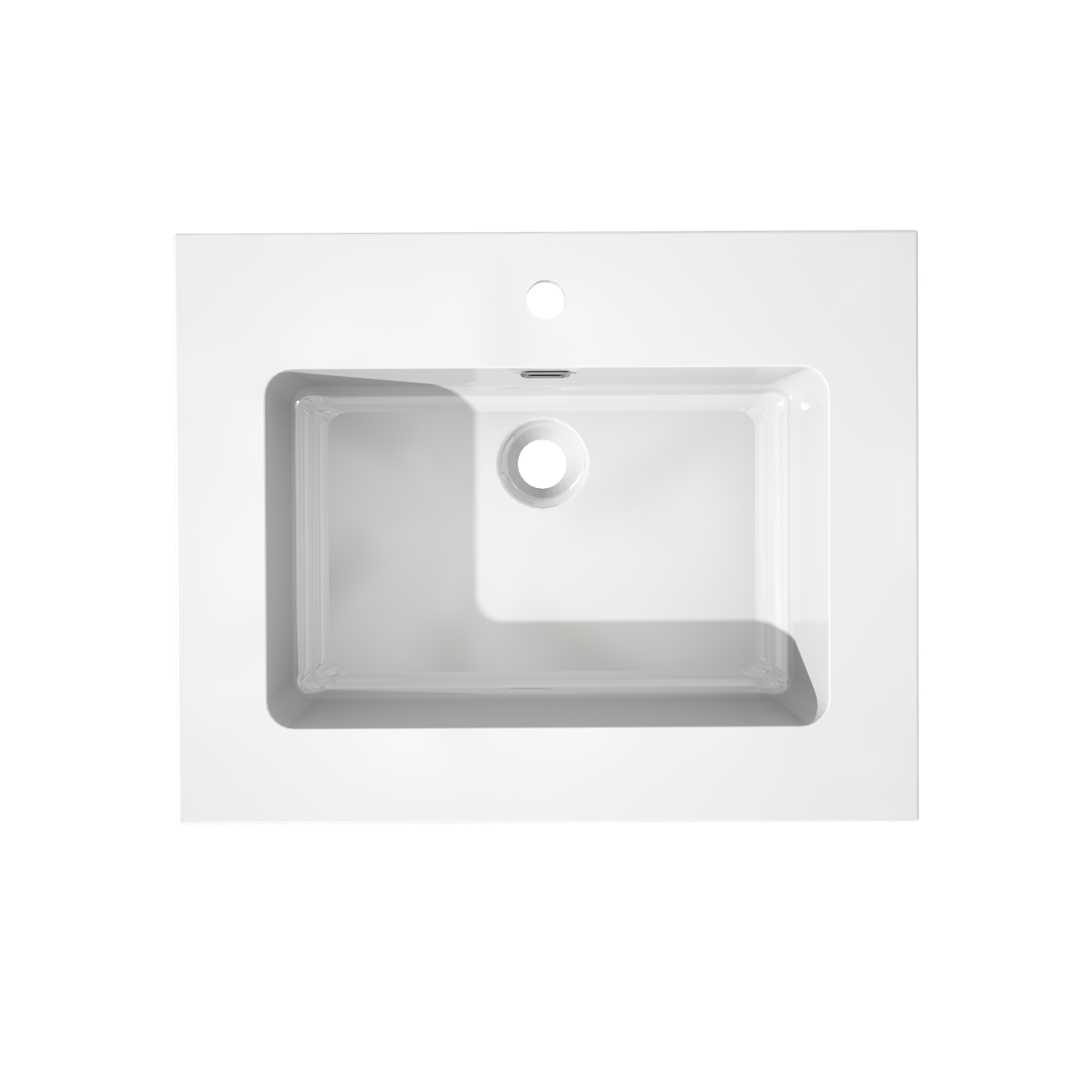 Storke Diva enkele wastafel glanzend composiet marmer 65 x 52 cm