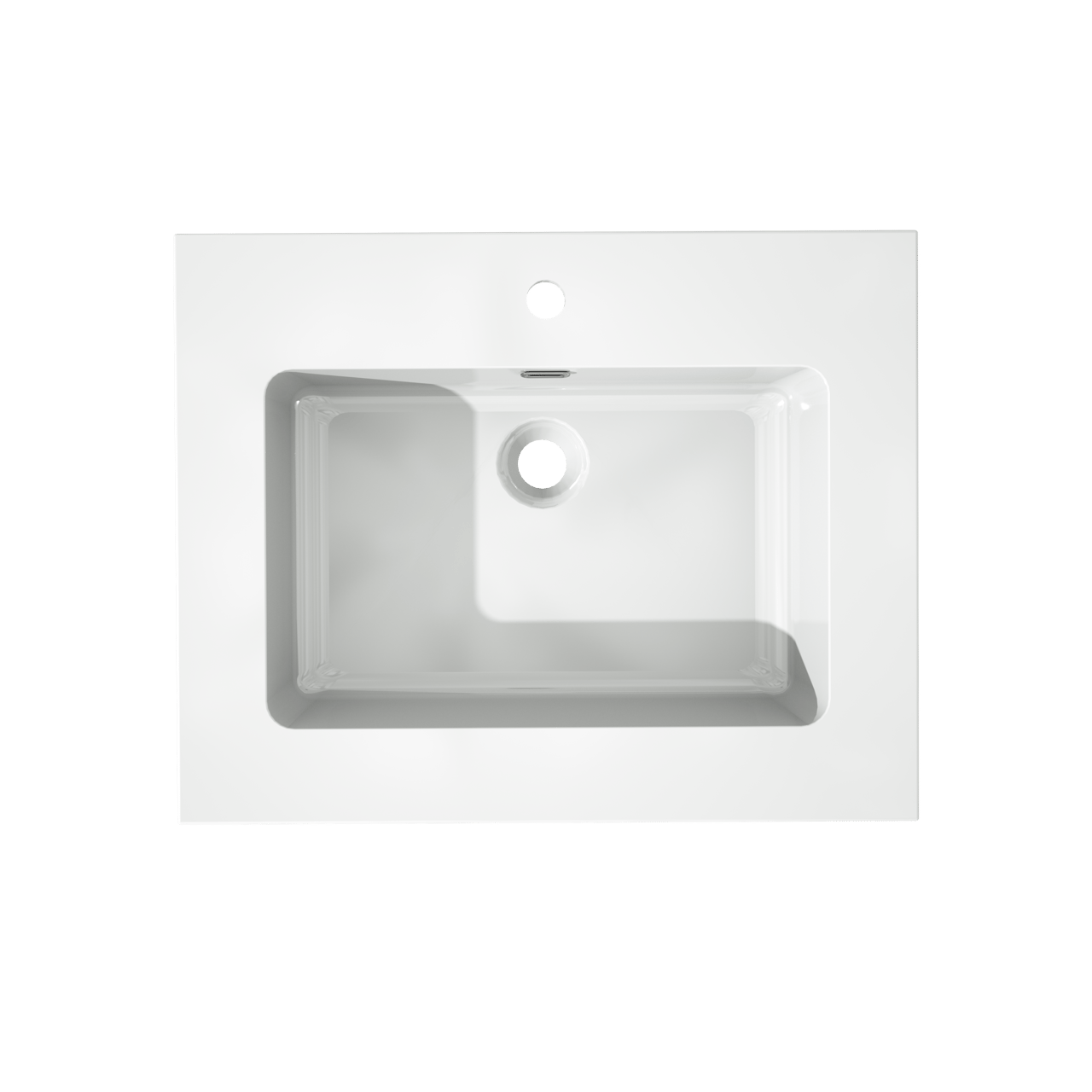 Storke Diva enkele wastafel glanzend composiet marmer 65 x 52 cm