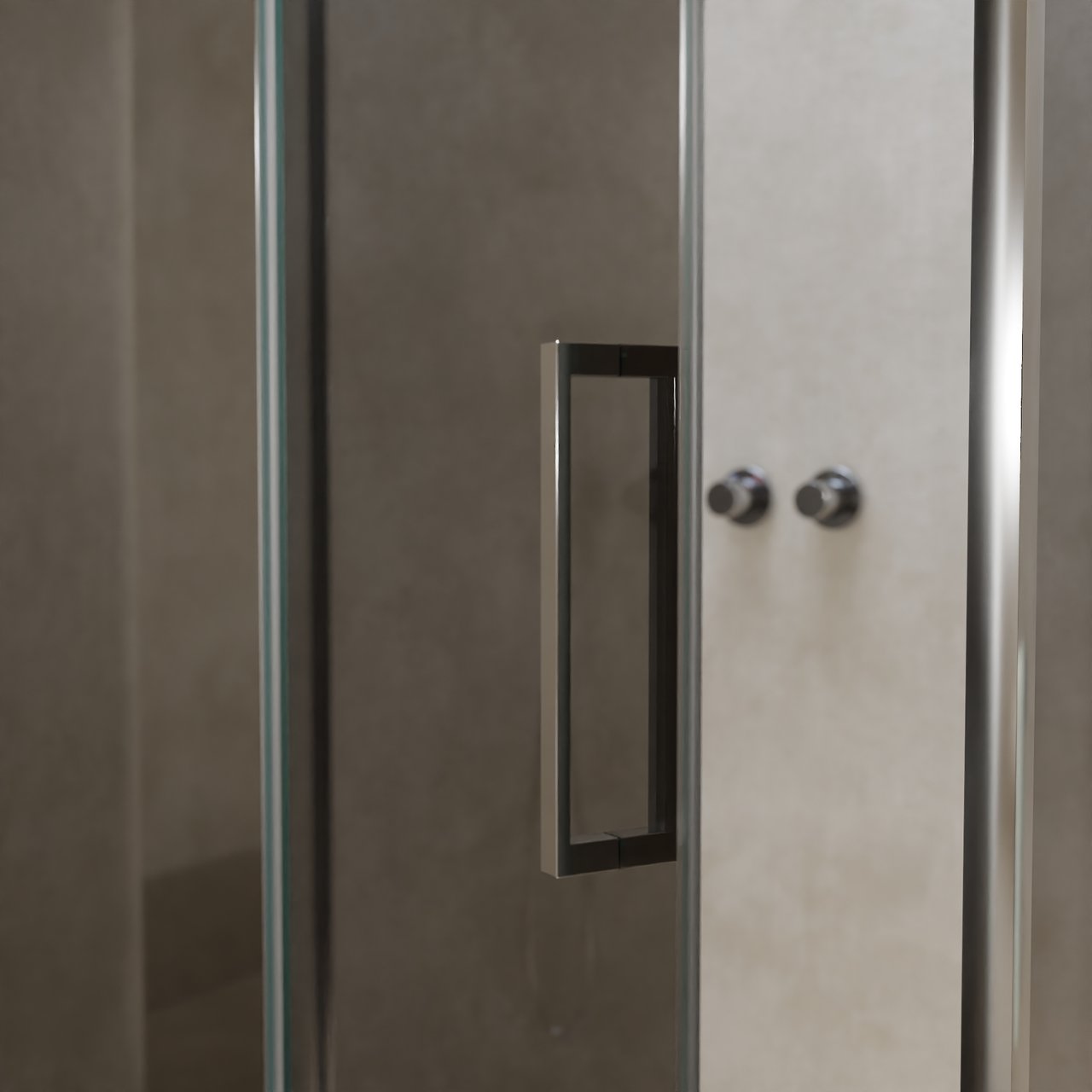 Balmani Senses Design douche en coin avec porte pivotante à gauche et paroi latérale fixe, 120 x 100 cm, Miroir Reflex, Profil chrome, coating inclus, coating inclus