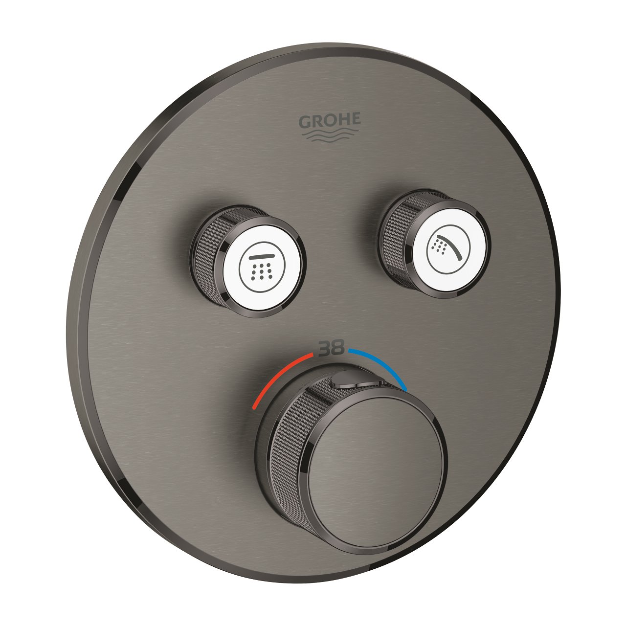 Grohe Grohtherm SmartControl thermostatische inbouw regendoucheset met ronde regendouchekop 31 cm Brushed Hard Graphite