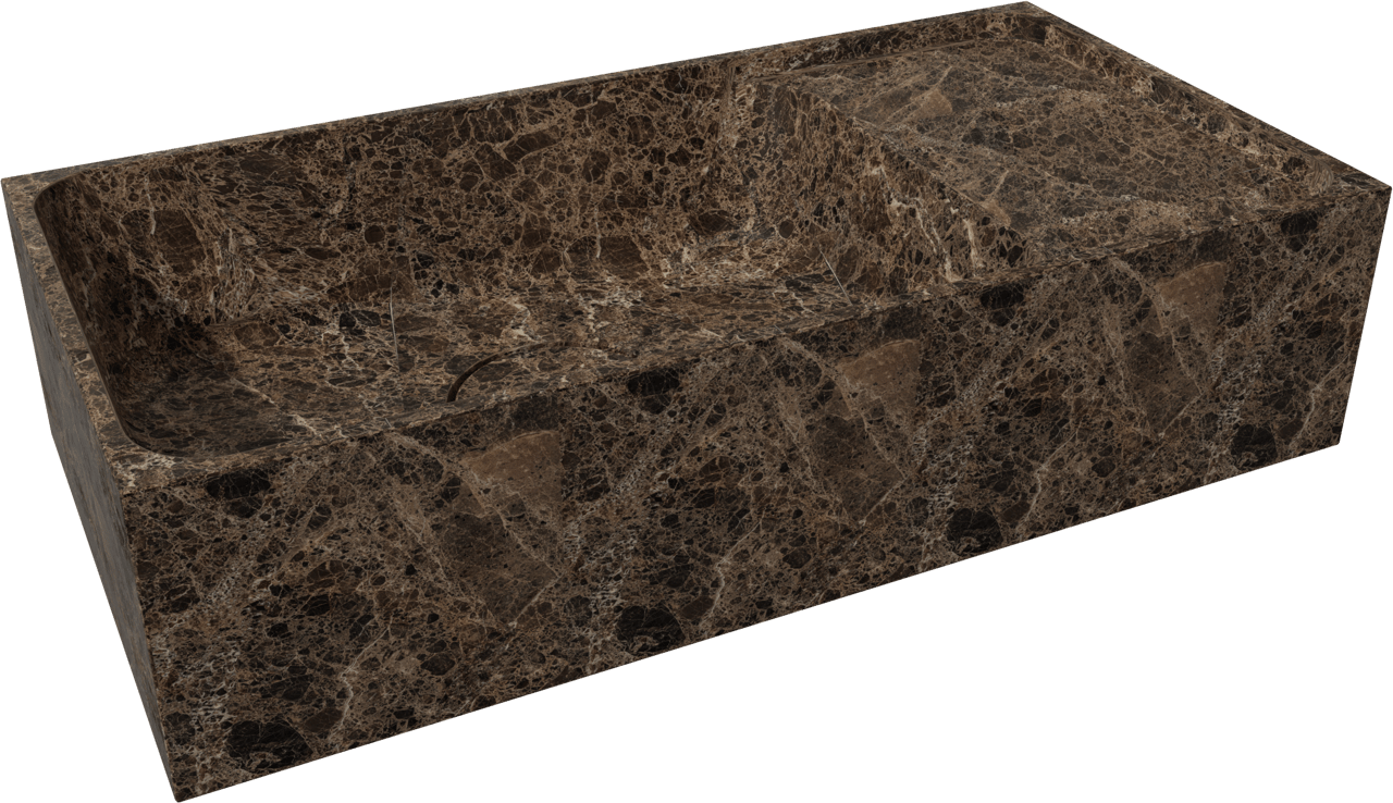 Balmani Forma zwevend toiletmeubel 42 x 21 cm amerikaanse notelaar met Dama wastafel in Dark Emperador marmer