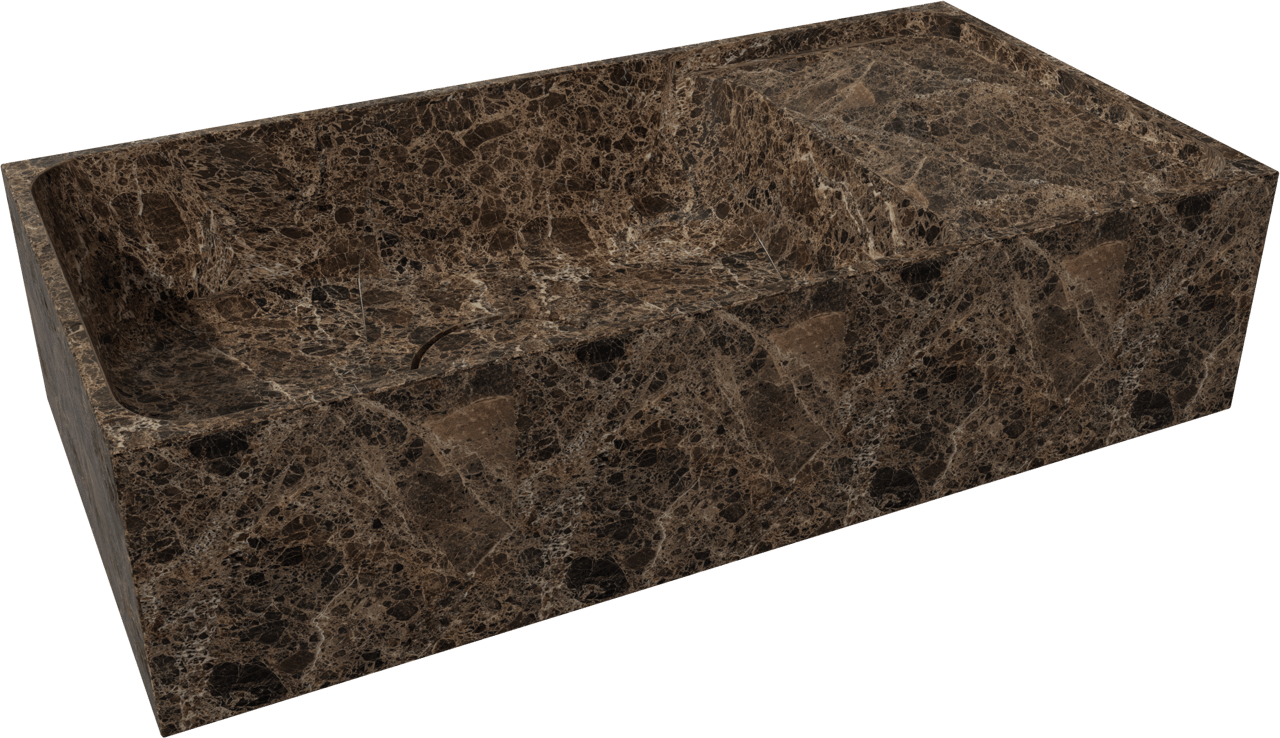 Balmani Dama Handwaschbecken: Marmor, Dark Emperador, 42 x 21 cm