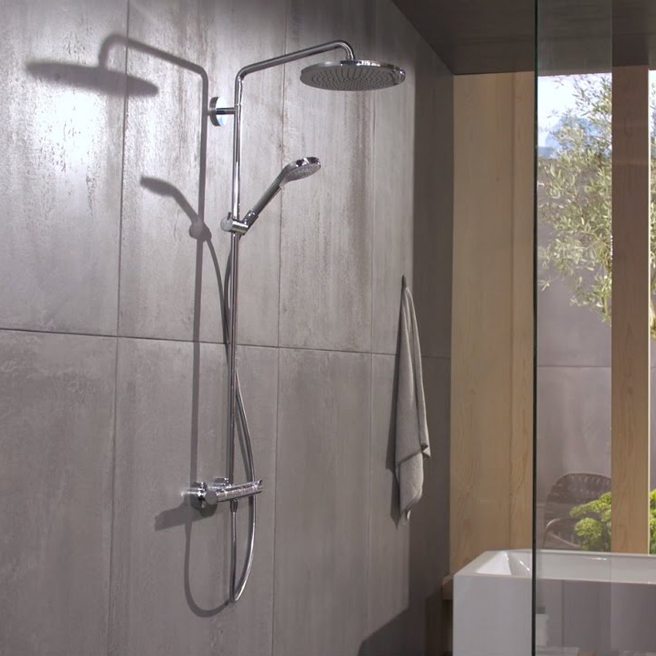 Hansgrohe Croma Select S 280 thermostatische regendoucheset Glanzend Chroom