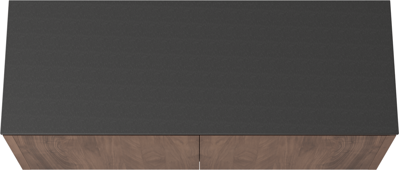 Balmani Eclips hängendes Möbelstück Set: 150 x 55 cm, Amerikanischer Nussbaum, mit Stretto Einzel- oder Doppel Waschtischplatte Granit poliert