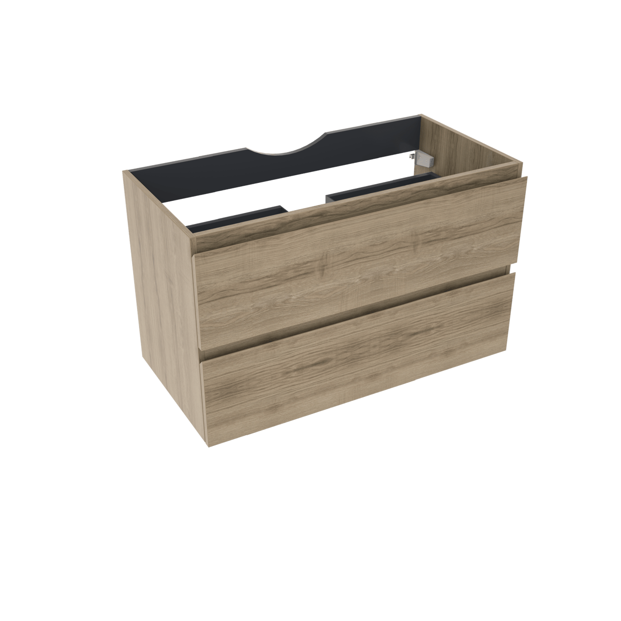 Linie Lado zwevende wastafelonderkast 90 x 46 cm grijs eiken 2 lades