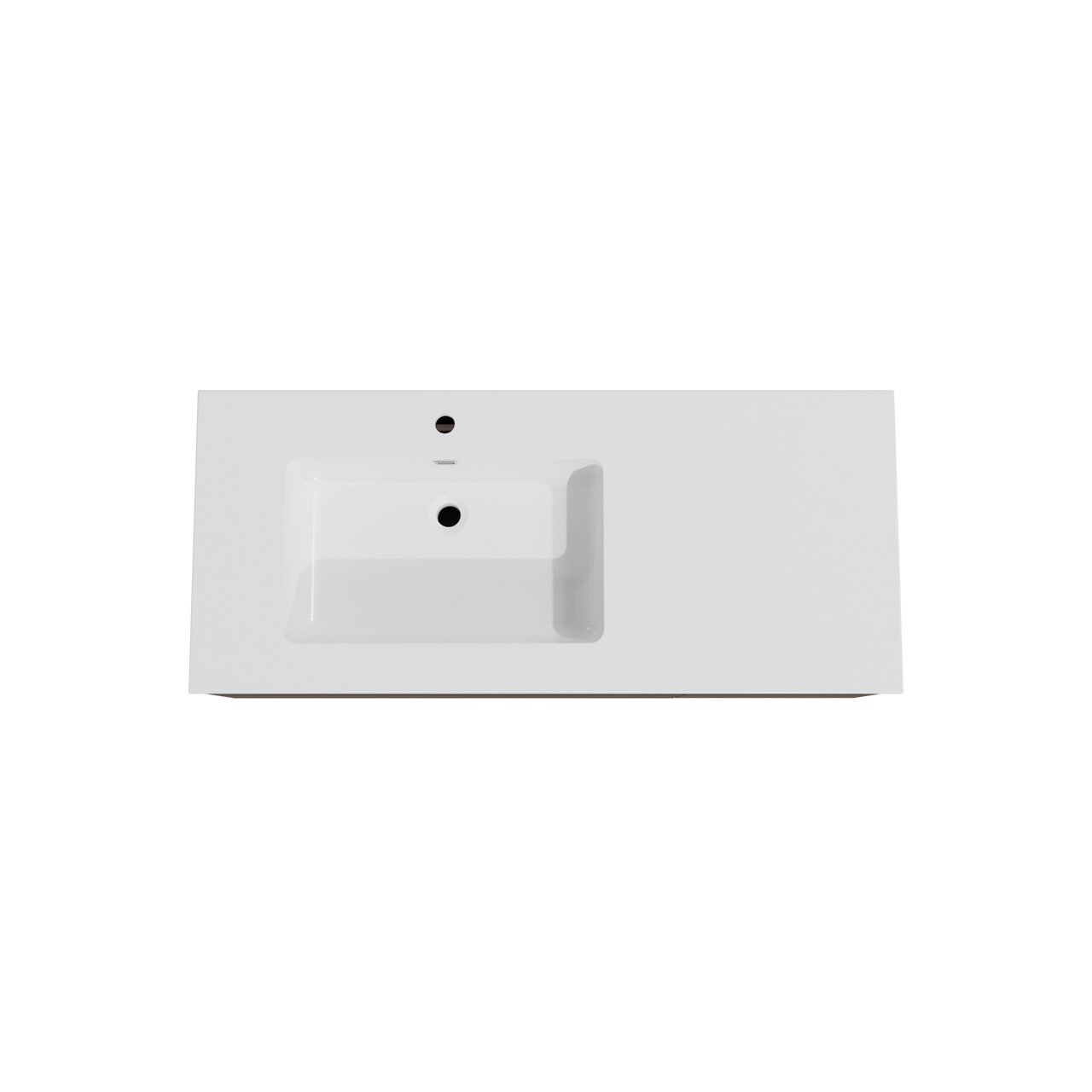 Storke Edge zwevend badkamermeubel 120 x 52 cm notelaar met Diva asymmetrisch linkse wastafel in composietmarmer glanzend wit