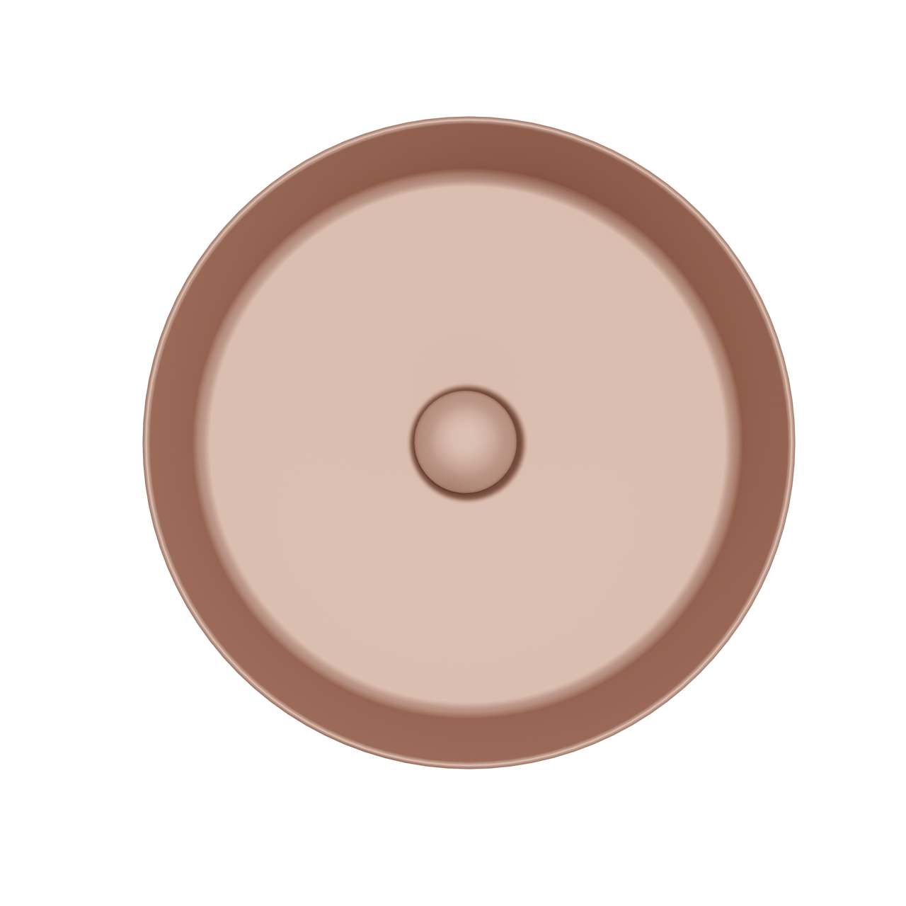 Balmani Fiyi Aufsatzwaschbecken: Matt Cotto Solid Surface, rund, Ø 39 cm