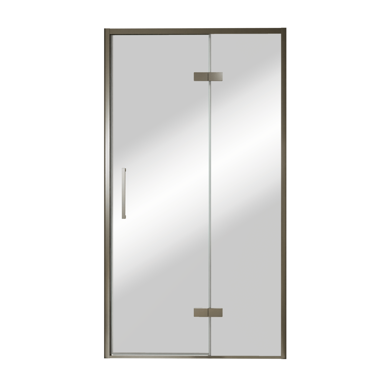 Balmani Senses Design porte pivotante à droite 120 cm x 210 cm verre Miroir Reflex, Profil Brushed GunMetal, coating inclus