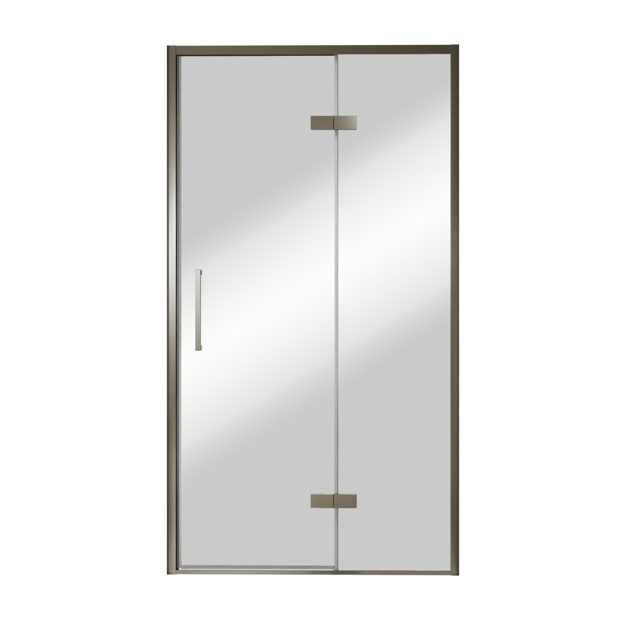 Balmani Senses Design douche draaideur rechts 120 cm x 210 cm Reflex spiegelglas, Brushed GunMetal profielen