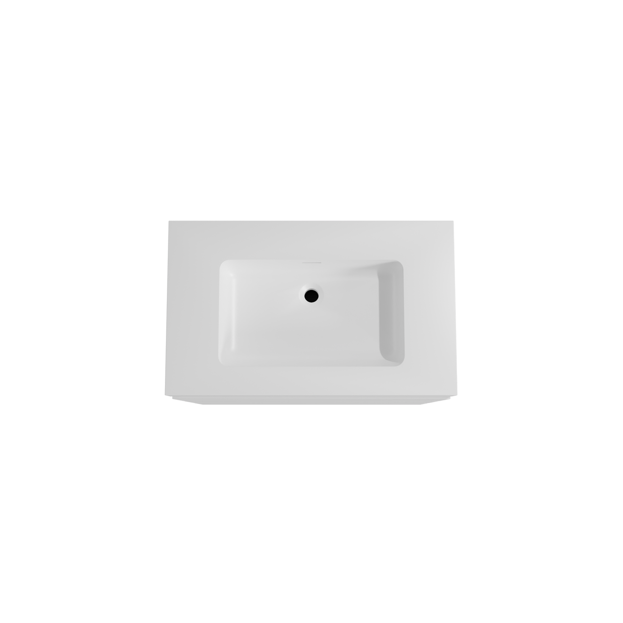 Storke Edge staand badmeubel 85 x 52 cm mat wit met Mata High enkele wastafel in solid surface mat wit