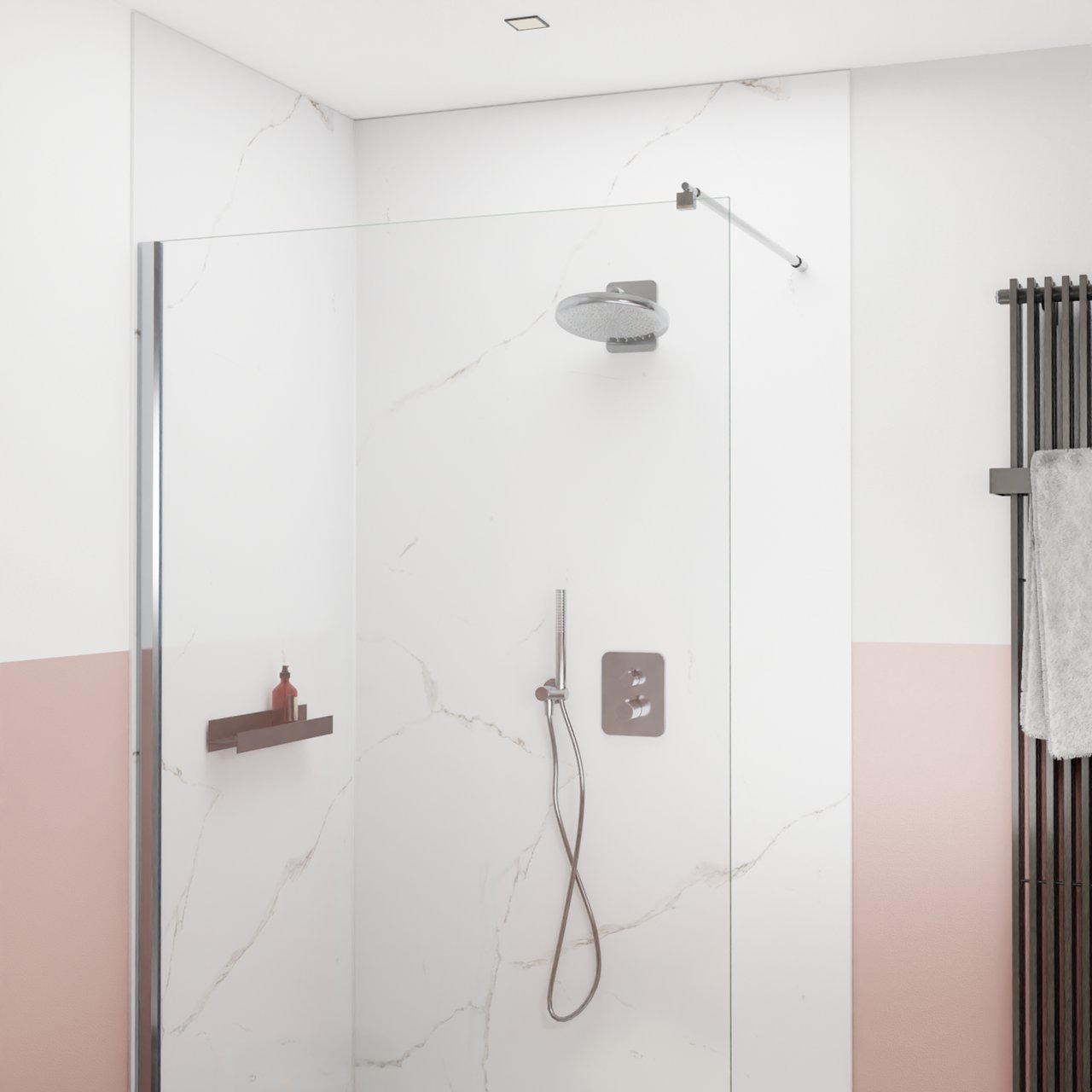 BLAUFOSS Onos 250 hoofddouche rond 25 cm met douchearm chroom