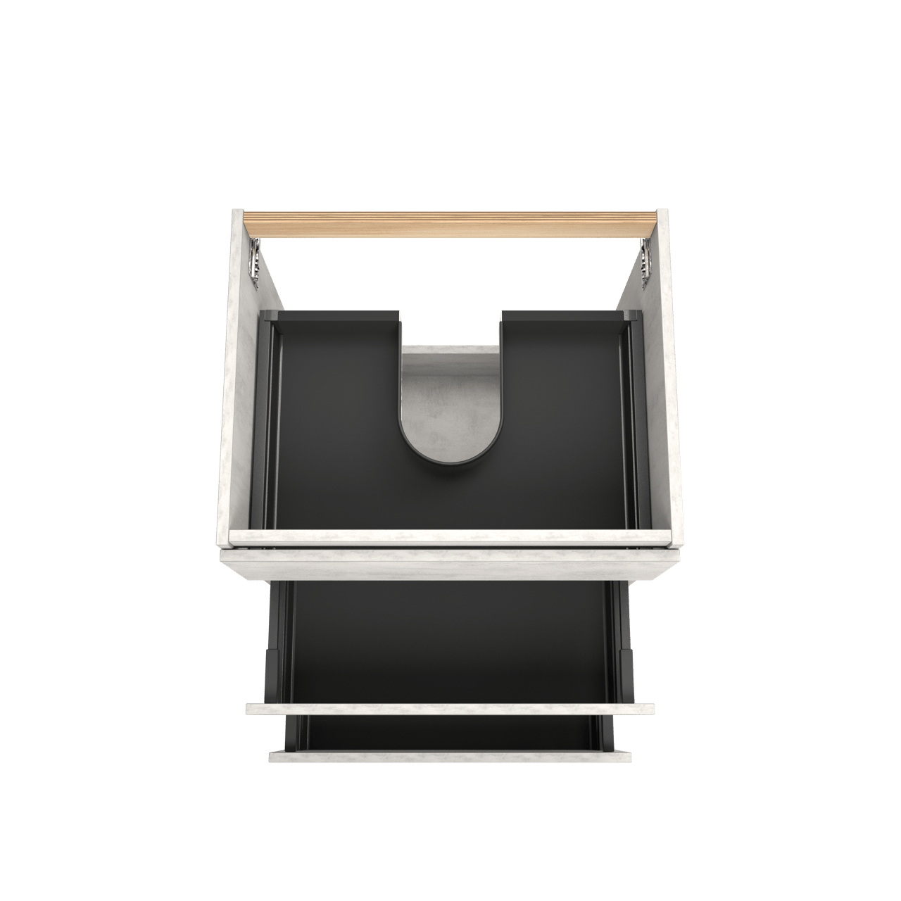 Balmani Lucida meuble sous-lavabo a poser 67,5 x 55 cm béton gris argent 3 tiroirs