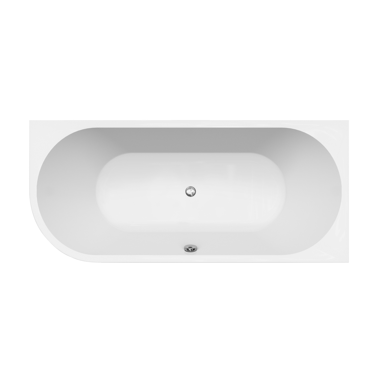 Linie Paulo baignoire d'angle droite duo 170 x 75 cm acrylique blanc mat