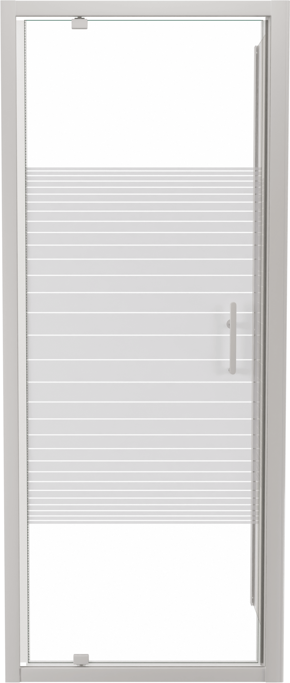 SanyOne Anton douchecabine met draaideur en vaste zijwand, 80 x 80 cm, gestreept glas, witte profielen