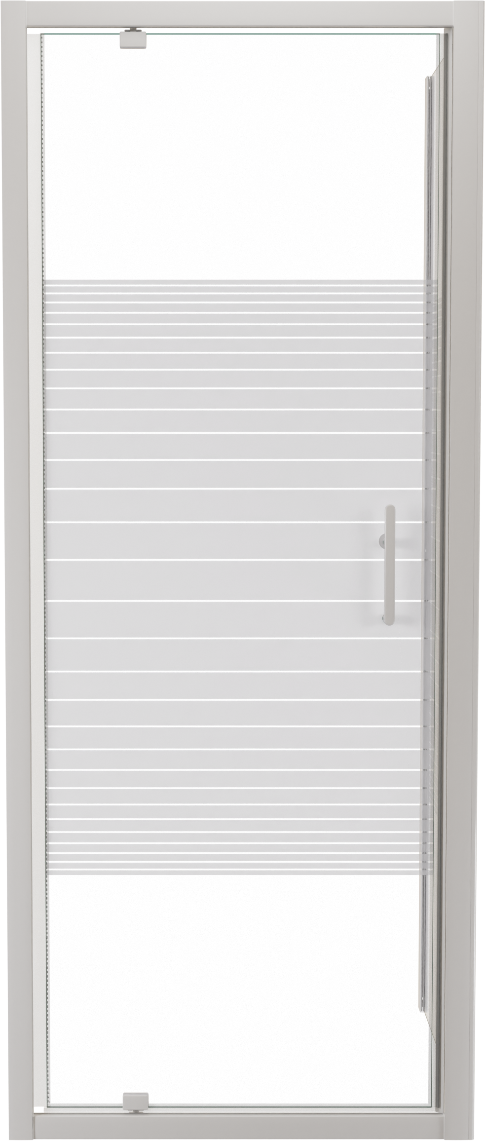 SanyOne Anton douchehoek met draaideur en vaste zijwand, 80 x 80 cm, gestreept glas, witte profielen