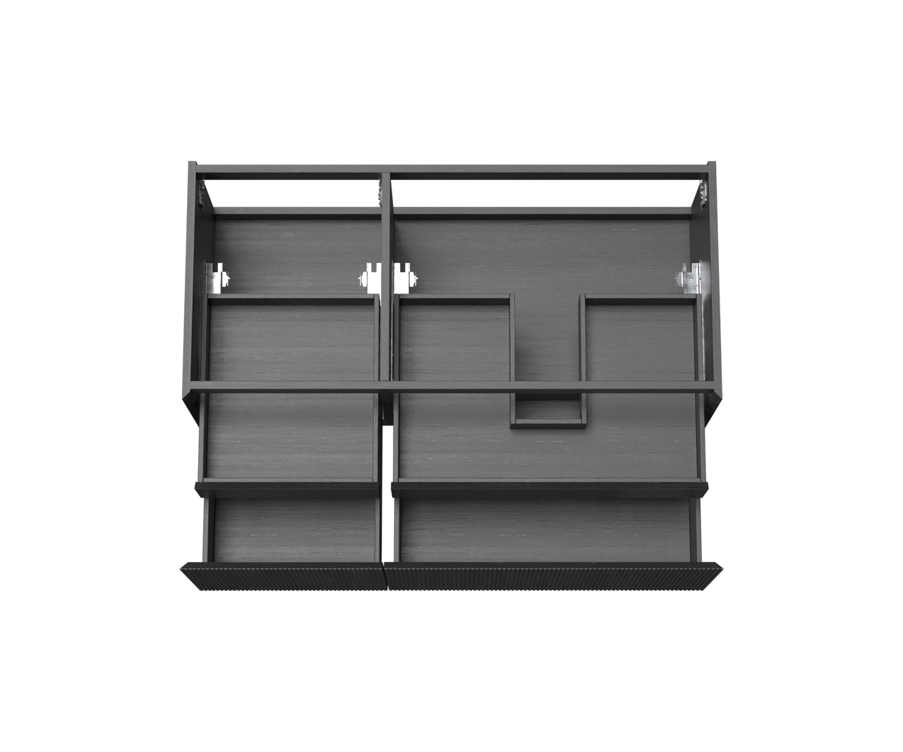 Balmani Fila meuble sous-lavabo suspendu 120 x 55 cm asymétrique droite placage chêne noir 4 tiroirs