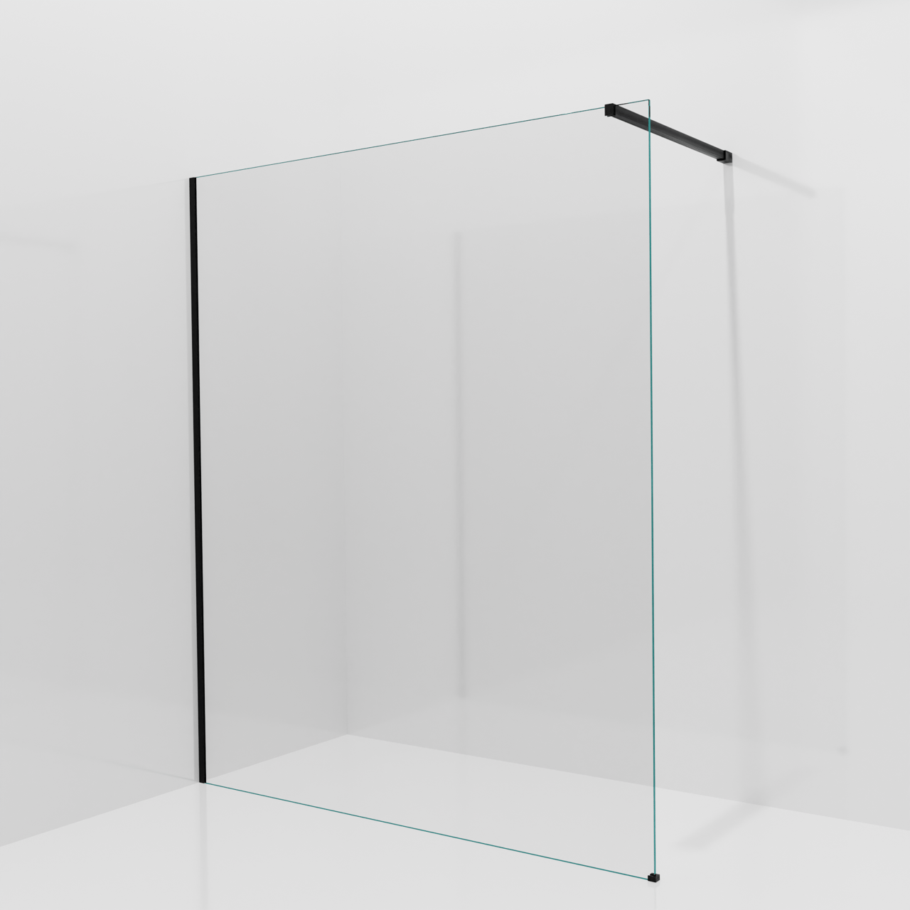 Balmani Modular douche à l'italienne: 170 x 200 cm, Verre transparent, avec coating, Profil Noir mat