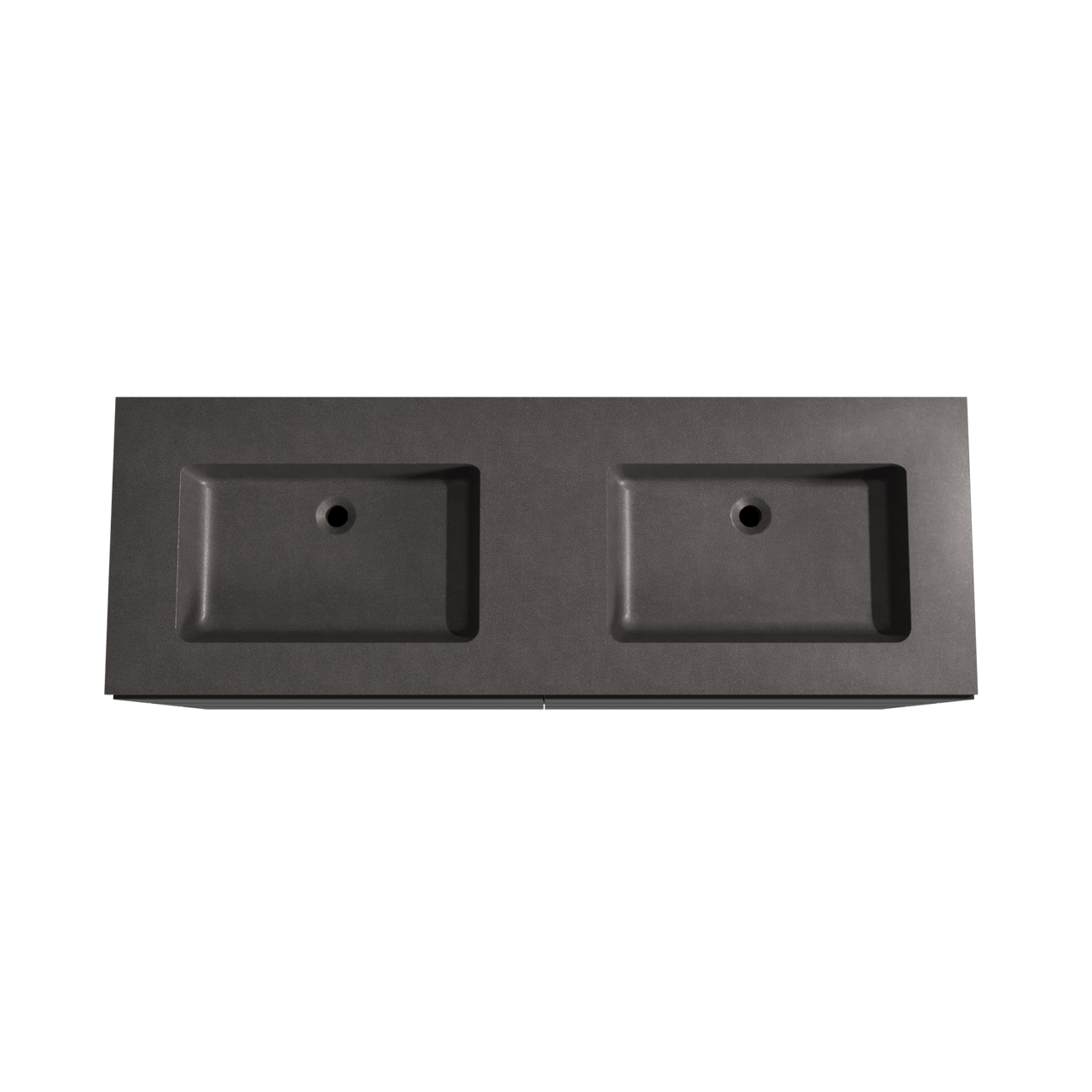 Storke Edge meuble salle de bains à poser 150 x 52 cm noir mat avec Scuro double vasque en quartz noir mat