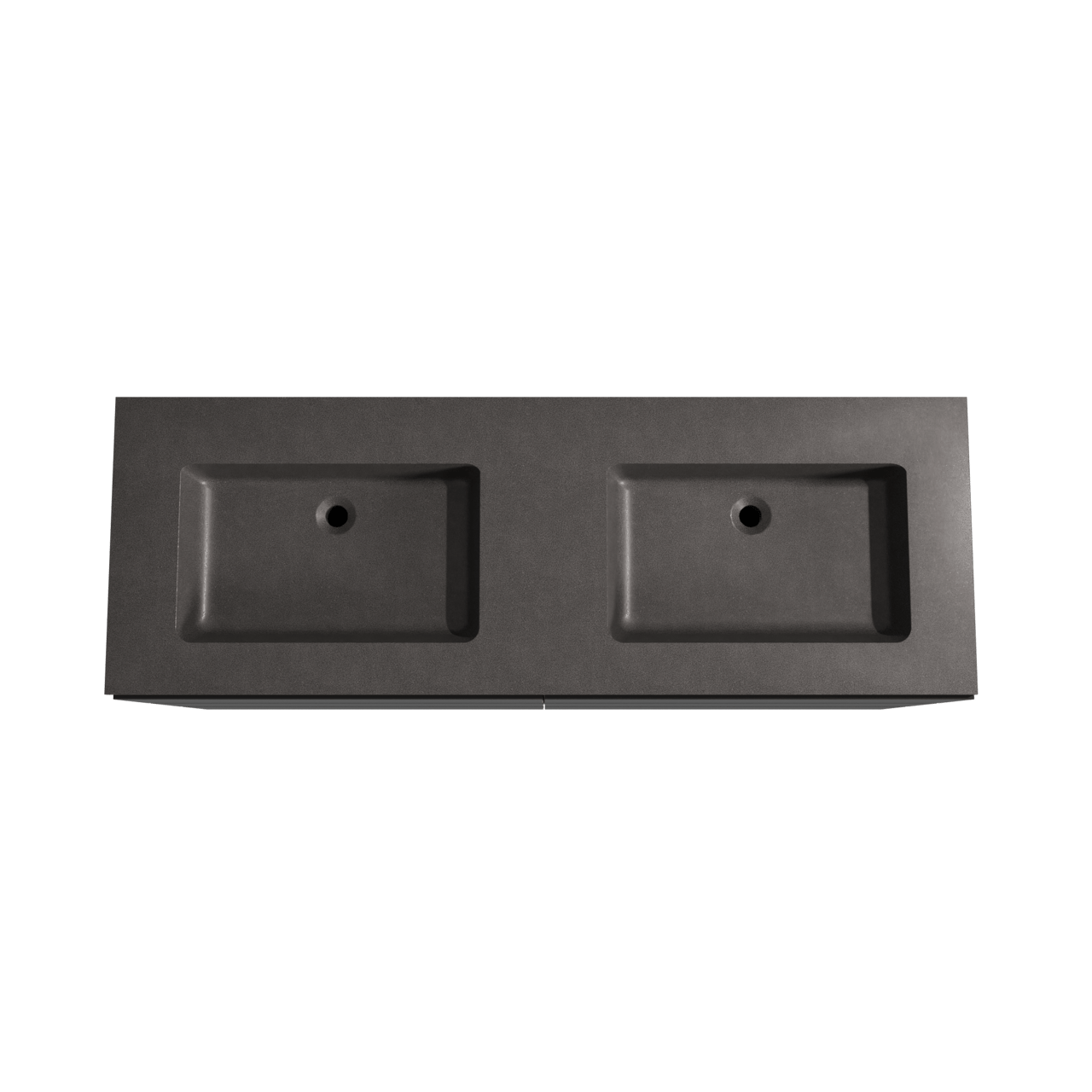 Storke Edge meuble salle de bains à poser 150 x 52 cm noir mat avec Scuro double vasque en quartz noir mat
