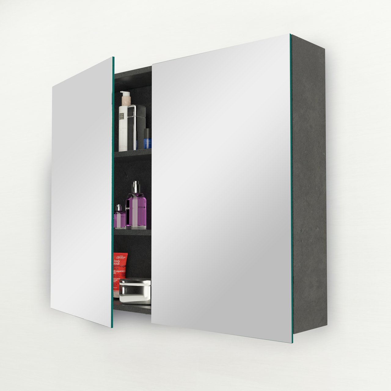 Balmani Lucida spiegelkast 75 x 72 cm beton donkergrijs