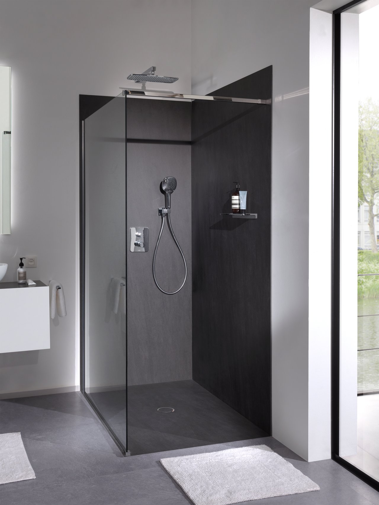 Balmani Studio panneau mural de douche 90 x 220 cm céramique Basalt Black