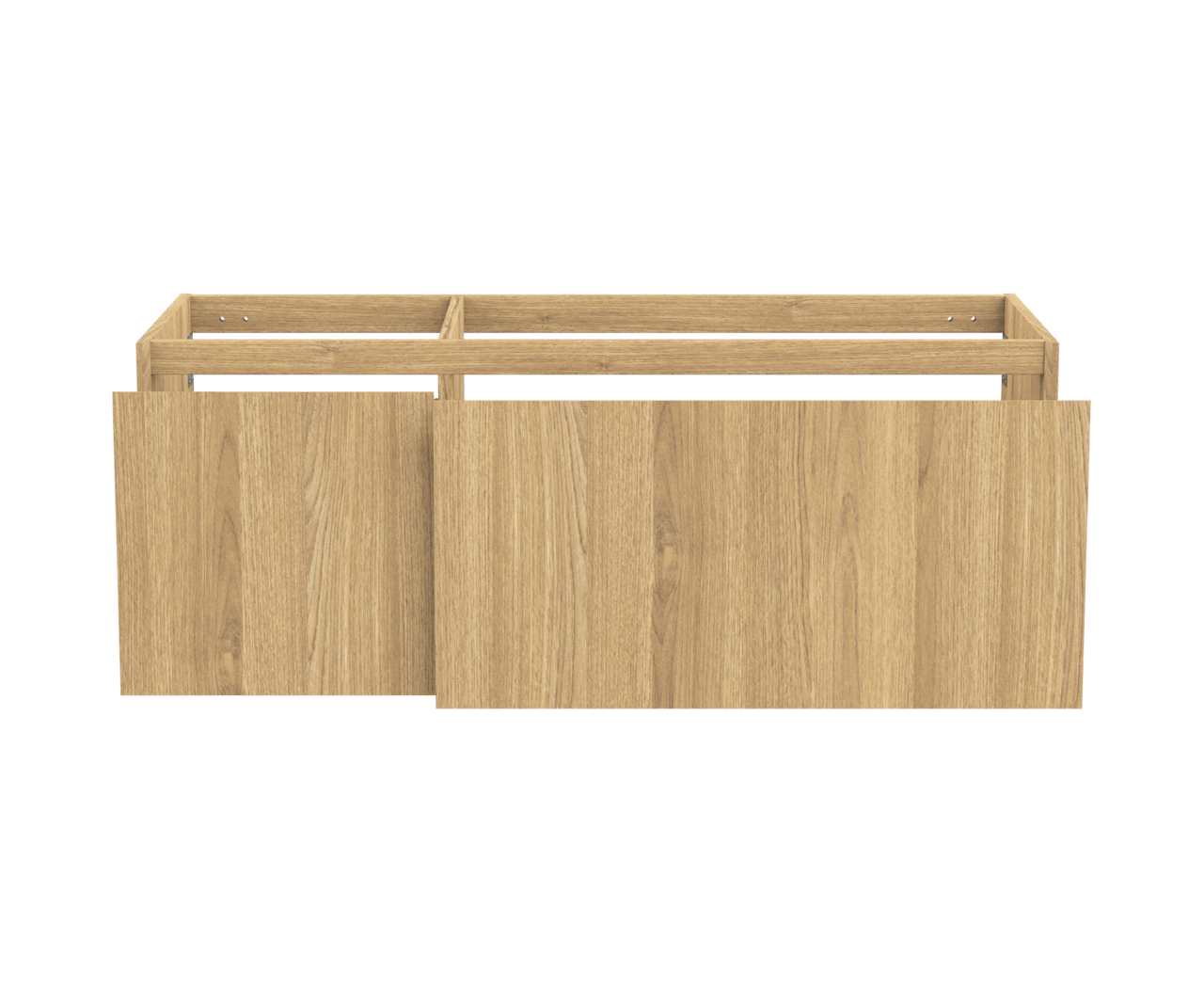 Balmani Idra zwevende wastafelonderkast 135 x 55 cm asymmetrisch rechts fineer natuur eik 4 lades