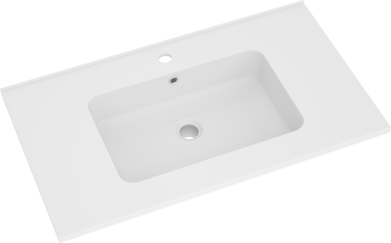 Linie Vano Einzelwaschtisch, Marmorkomposit matt, 80 x 46 cm