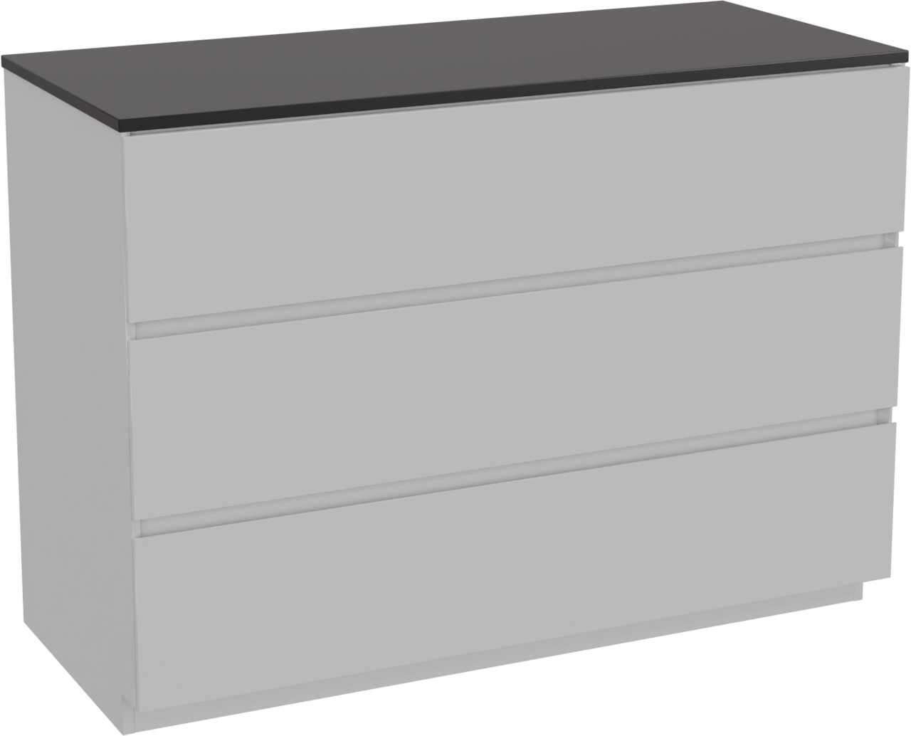 Storke Edge meuble salle de bains à poser 120 x 52 cm blanc brillant avec Panton tablette simple ou double en mdf enduit de poudre noir mat