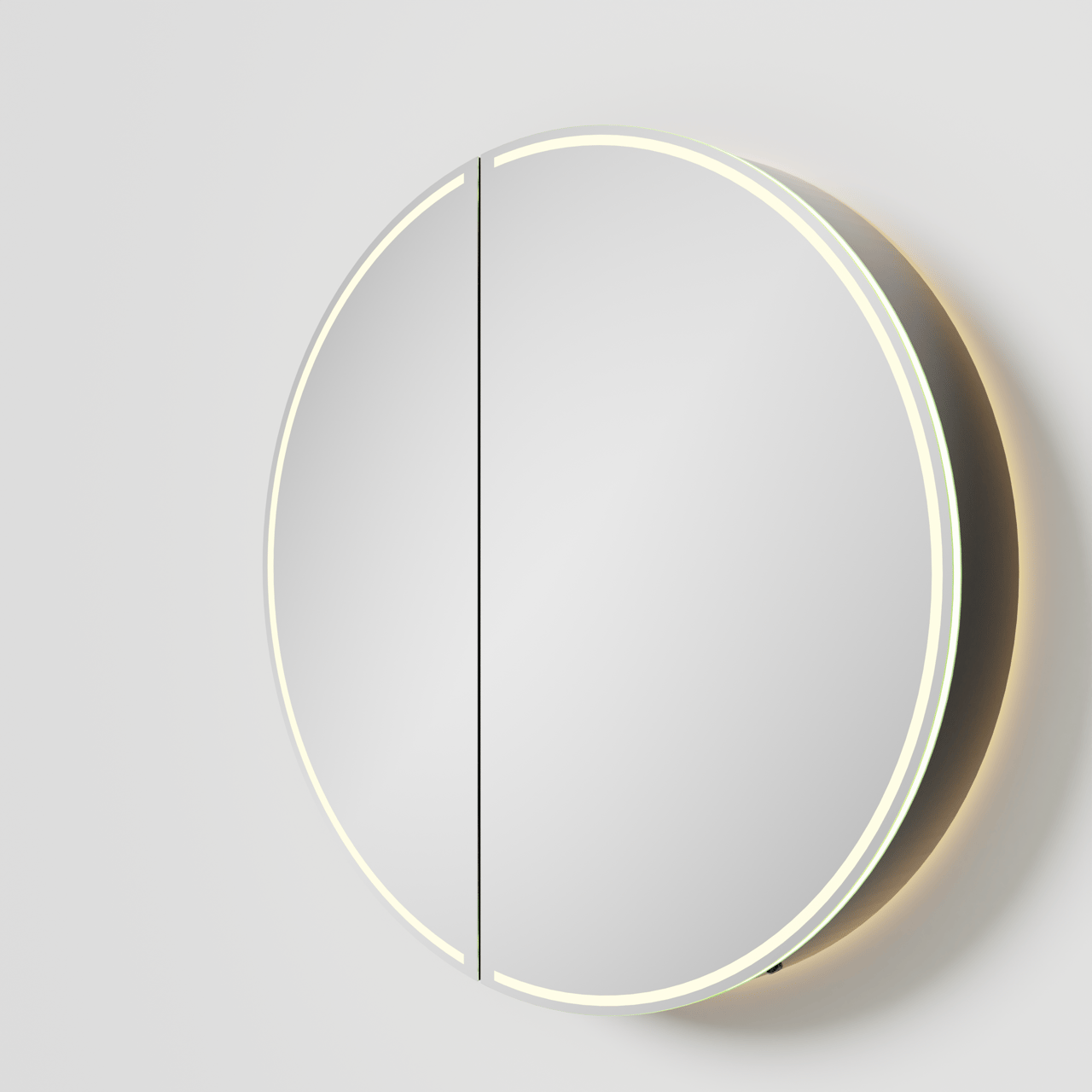 Balmani Mara spiegelkast Rond Ø 90 Mat Zwart met spiegelverlichting en anti-damp