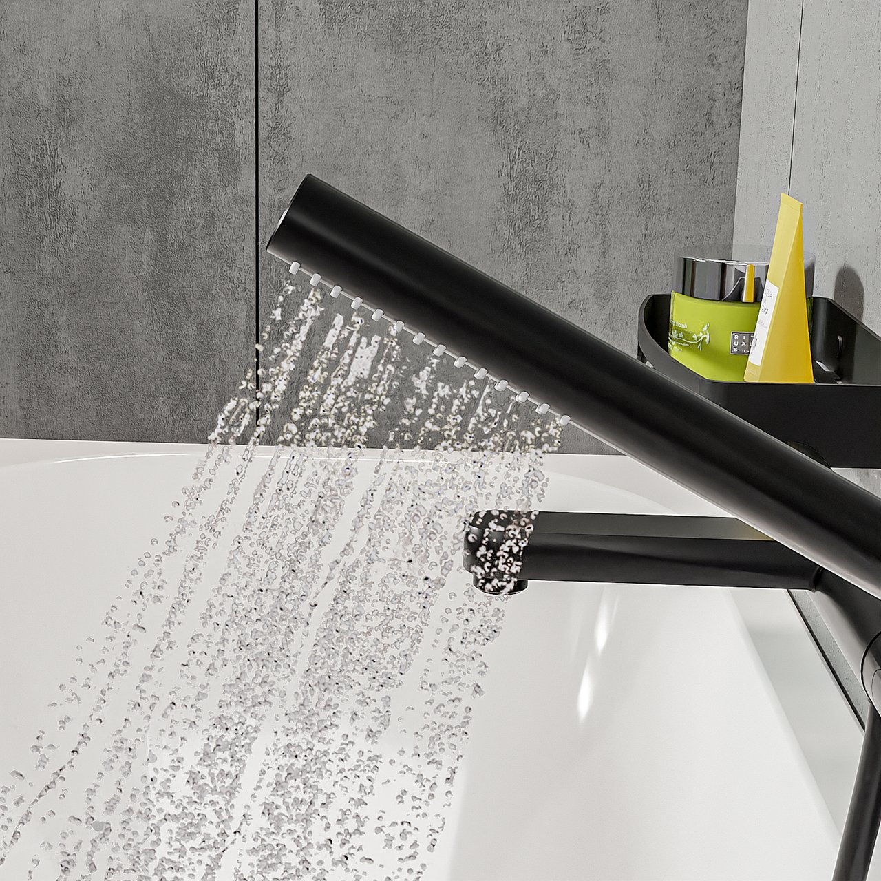 Blaufoss Round handdoucheset 1 functie Mat Zwart