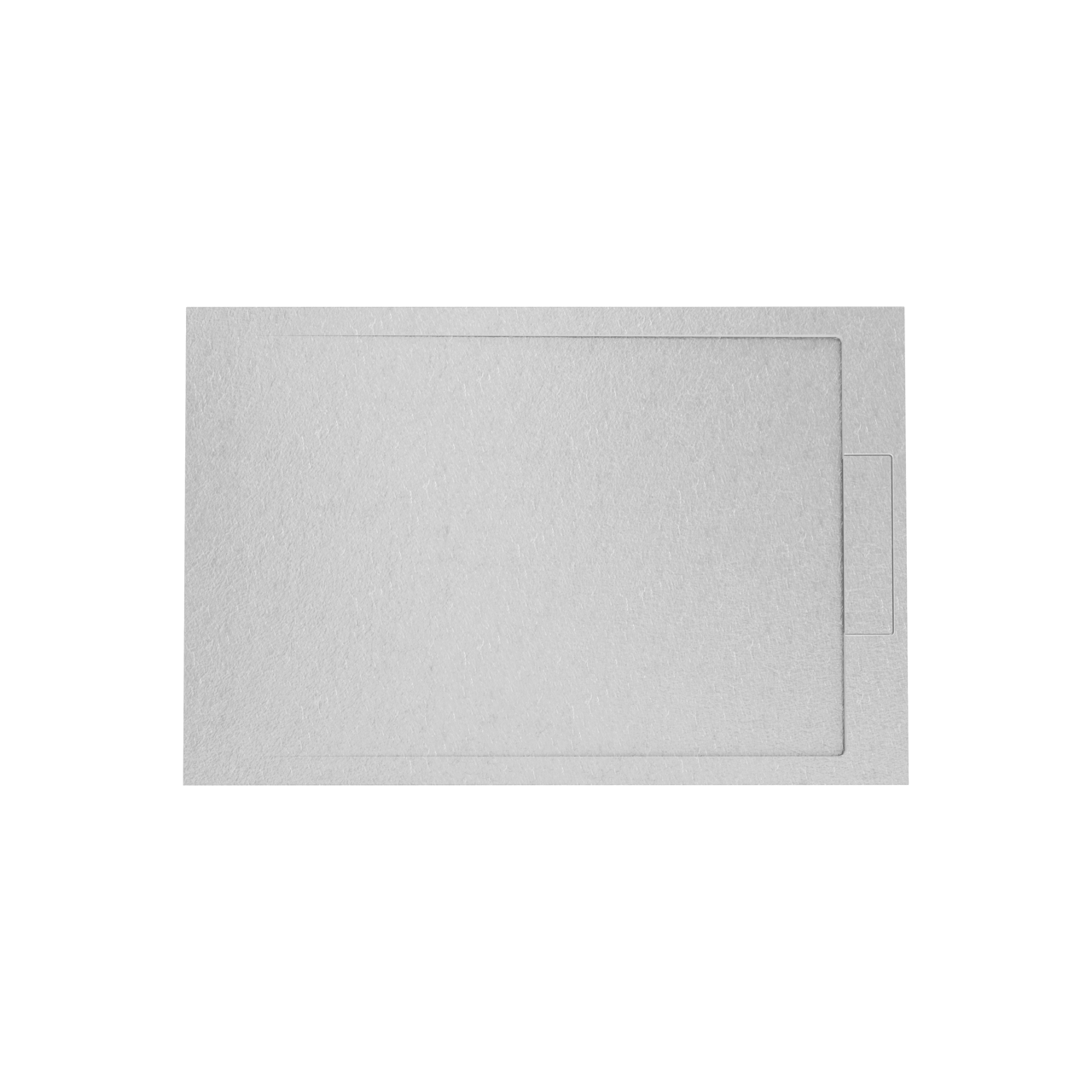 Balmani Indus douchebak 120 x 80 cm composietmarmer lichtgrijs leisteenstructuur