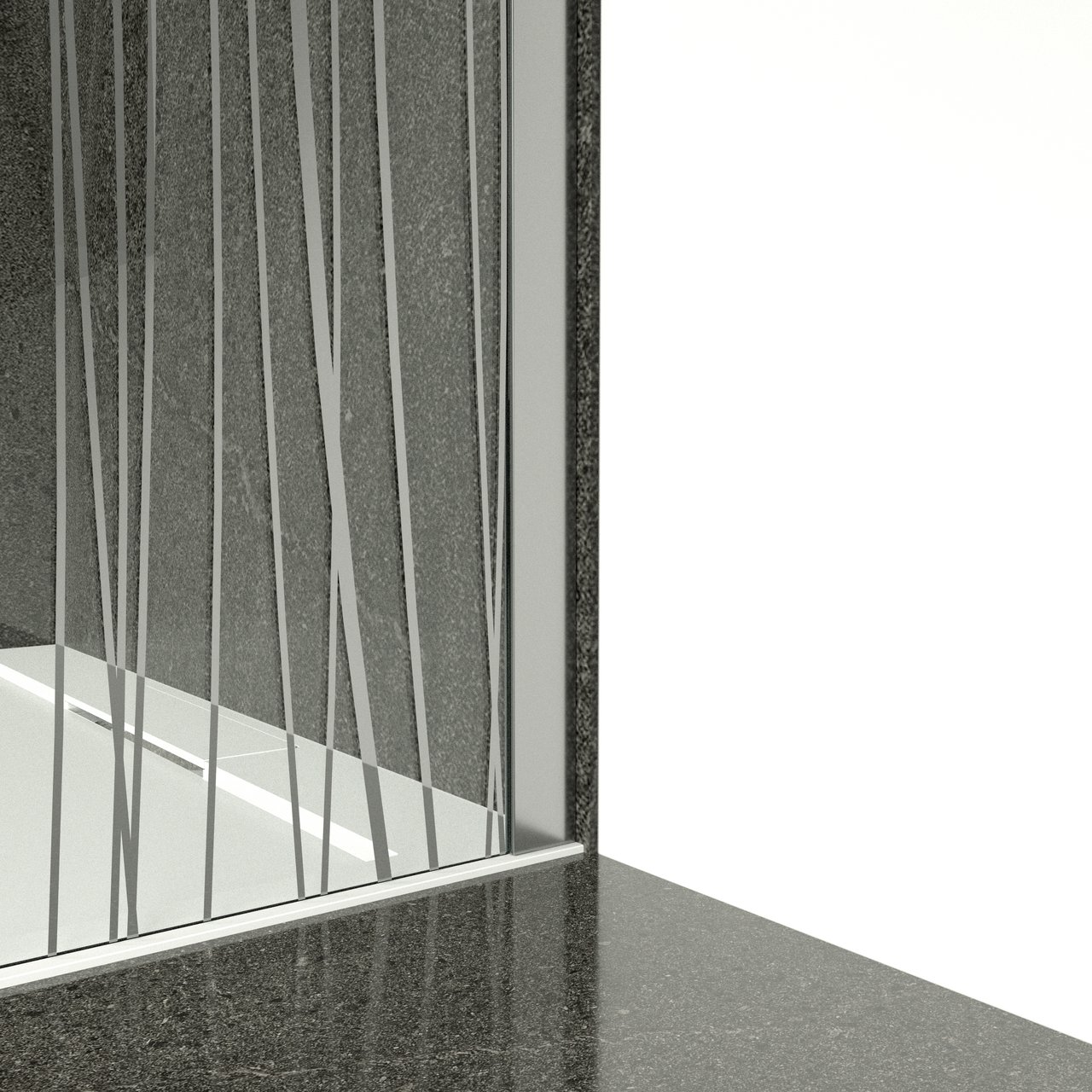 Balmani Modular inloopdouche 120 x 200 cm mikado glas glanzend chroom profiel