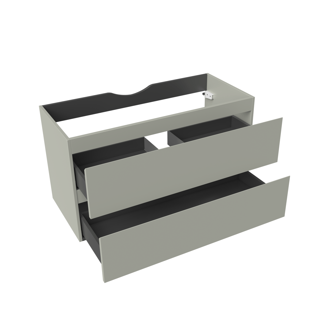 Linie Lado meuble sous-vasque suspendu 100 x 46 cm greige 2 tiroirs