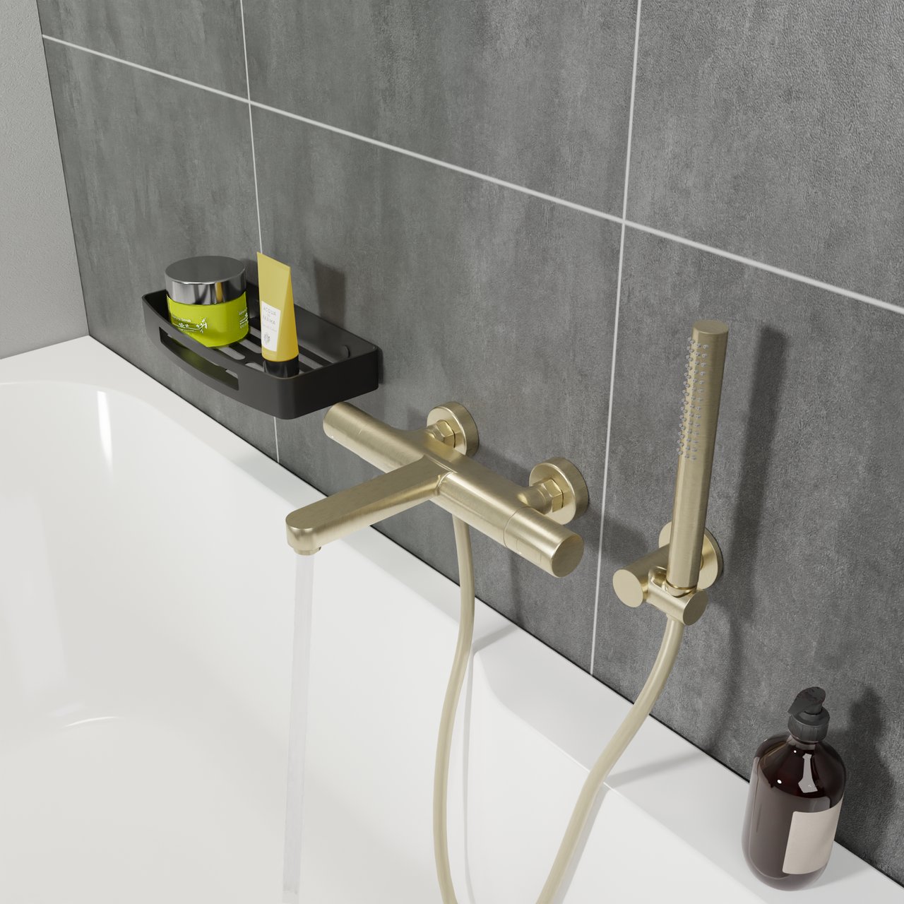 Blaufoss Round handdouche 1 straalfunctie Brushed Champagne Gold