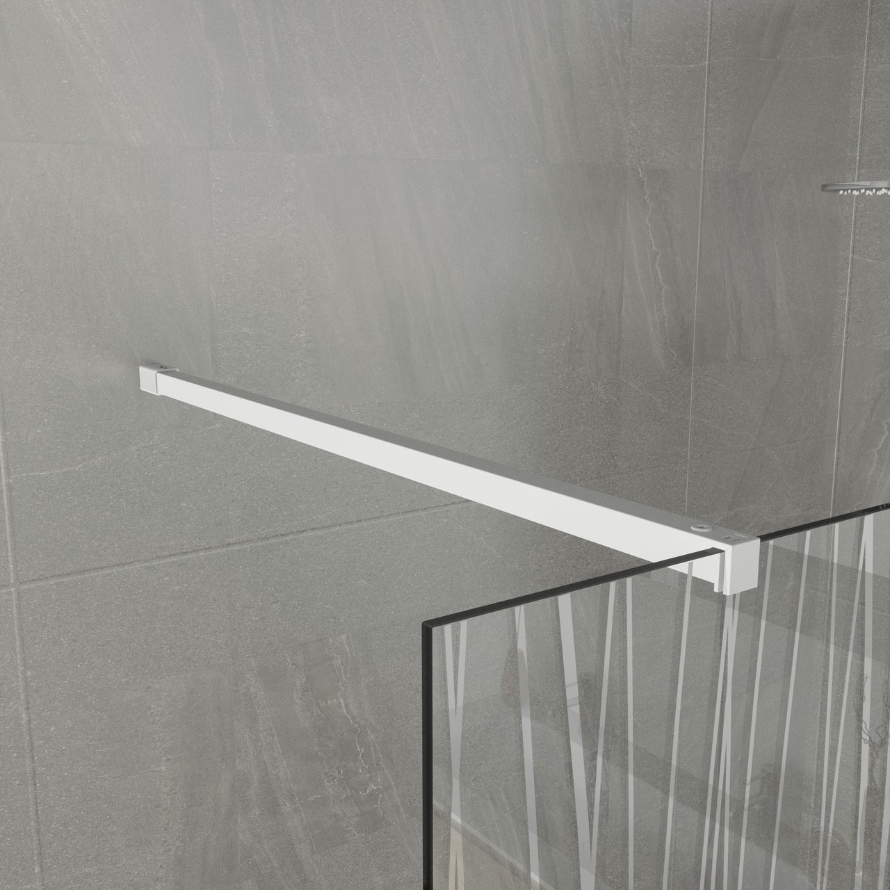 Balmani Modular inloopdouche 90 x 200 cm mikado glas mat wit profiel