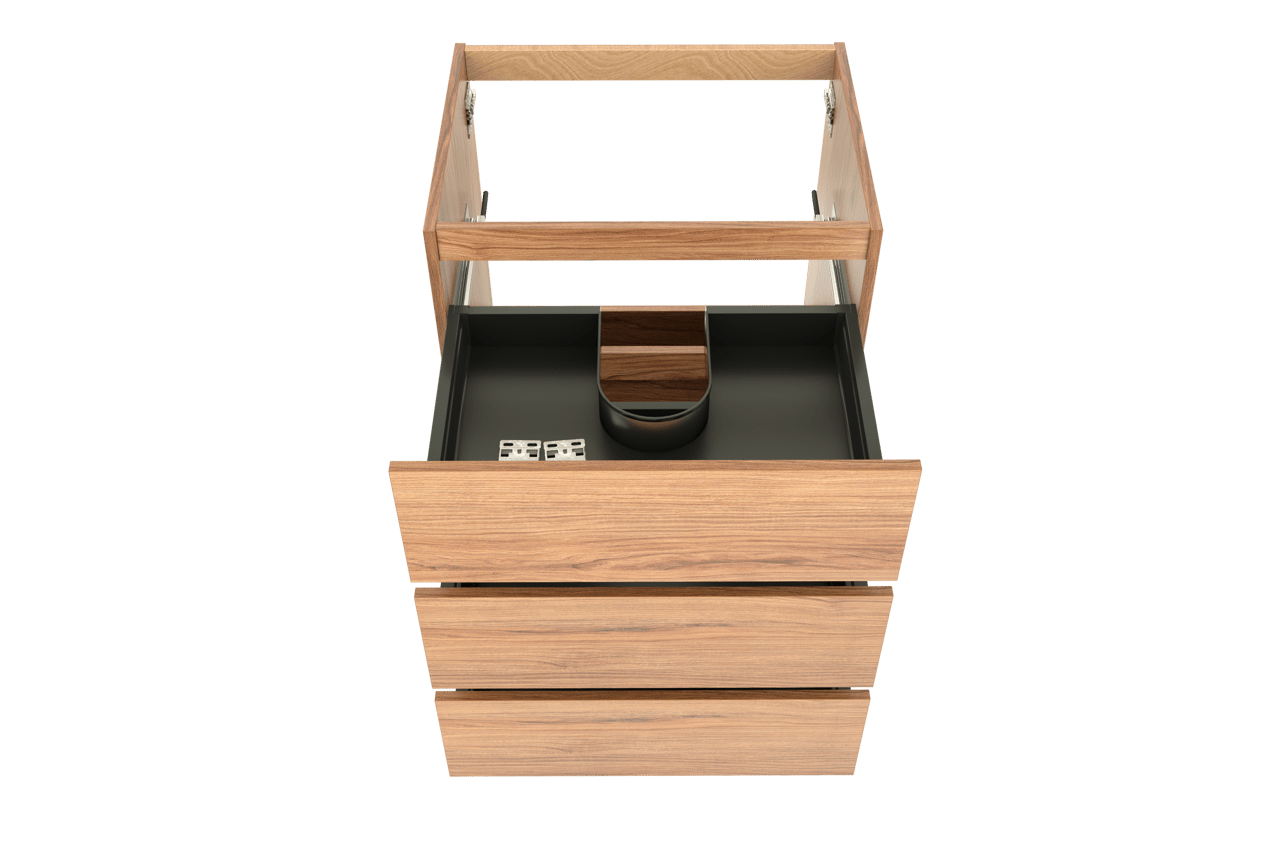 Balmani Lucida staande wastafelonderkast 67,5 x 55 cm teak 3 lades