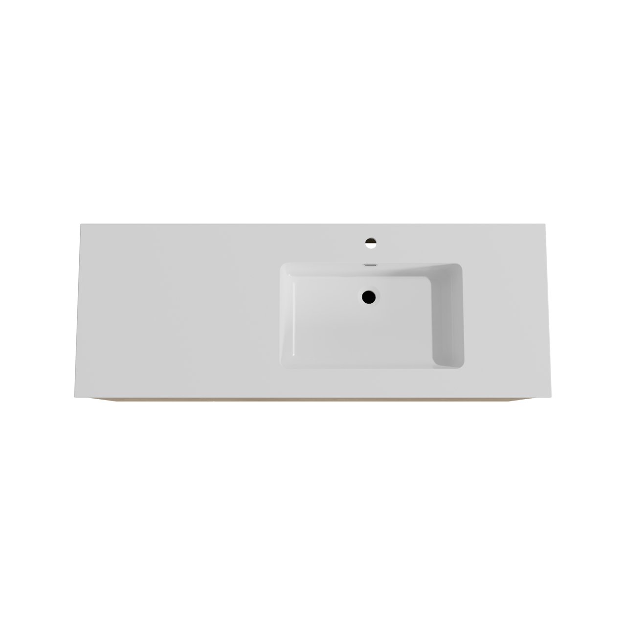 Storke Edge zwevend badmeubel 140 x 52 cm ruw eiken met Diva asymmetrisch rechtse wastafel in composietmarmer hoogglans wit