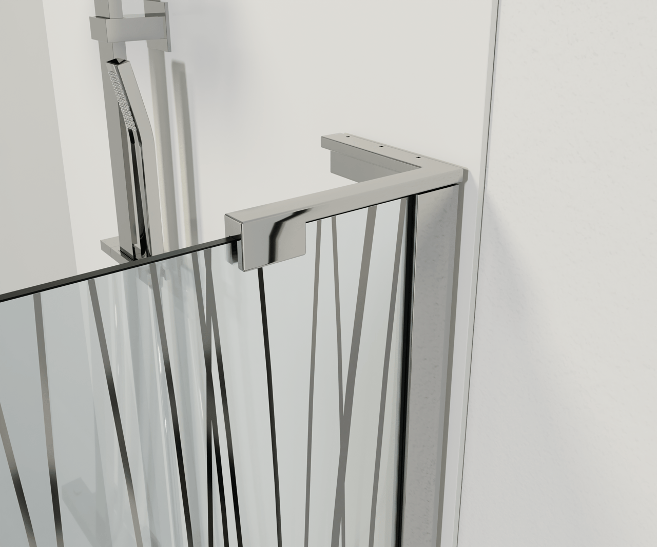 Balmani Modular douche à l'italienne 136 x 200 cm verre mikado et profil chrome