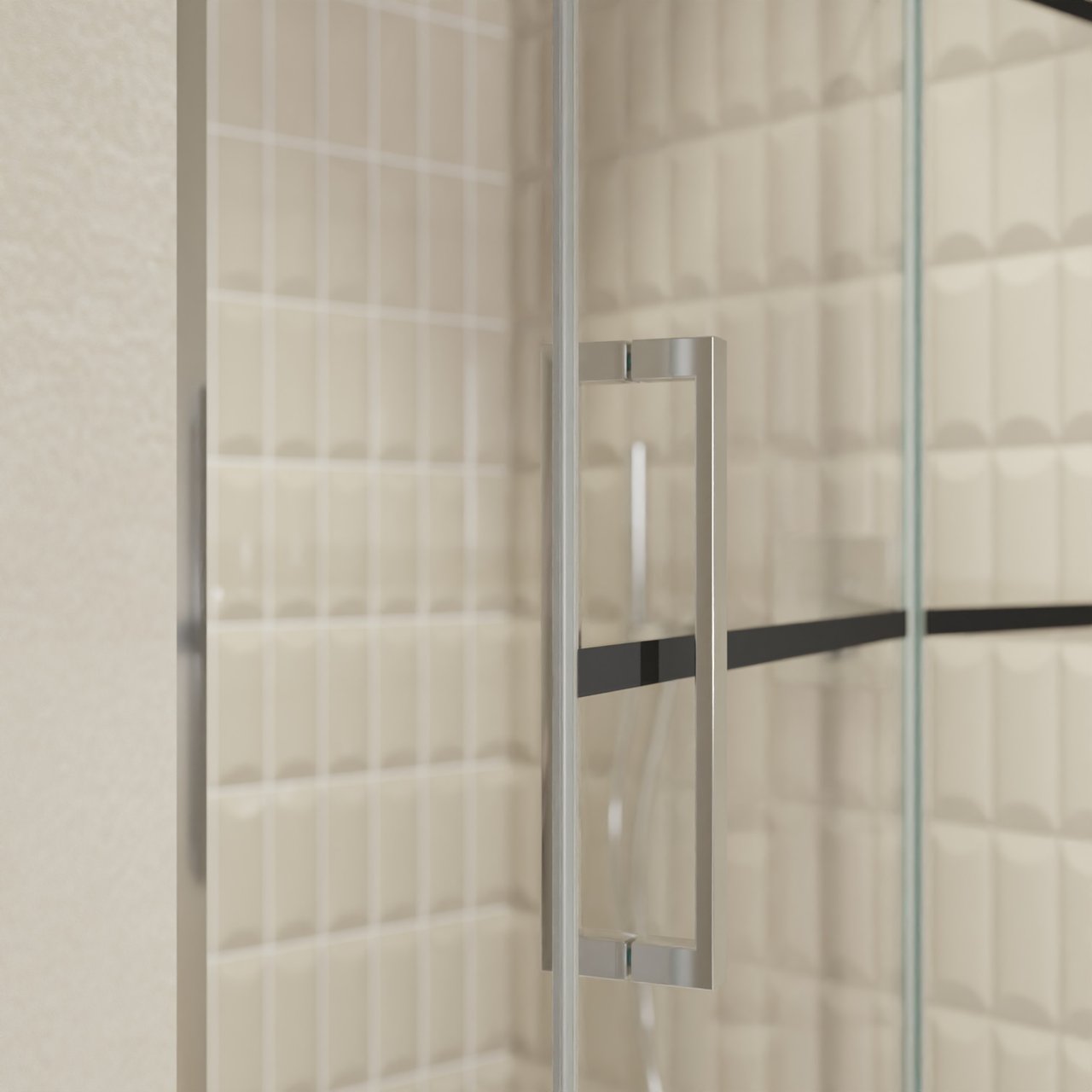 Balmani Senses Design Dusche Drehtür, Rechts, 120 cm x 210 cm, Lined, Profil Chrom