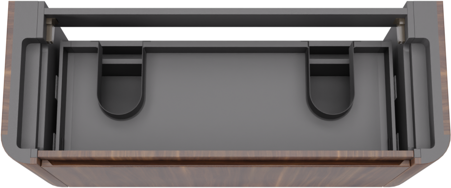 Storke Soft meuble sous-vasque suspendu 120 x 46 cm Noyer 2 tiroirs