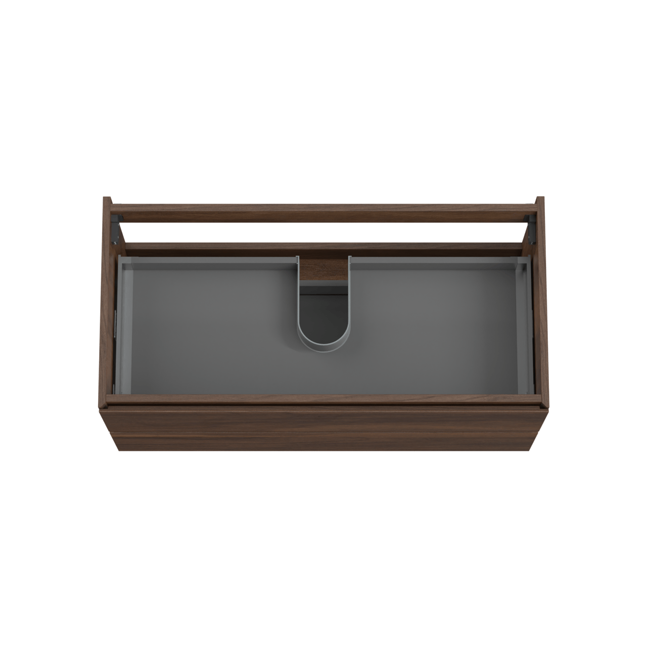 Storke Edge hängender Waschbeckenunterschrank: 105 x 52 cm, Nussbaum, 2 Schubladen