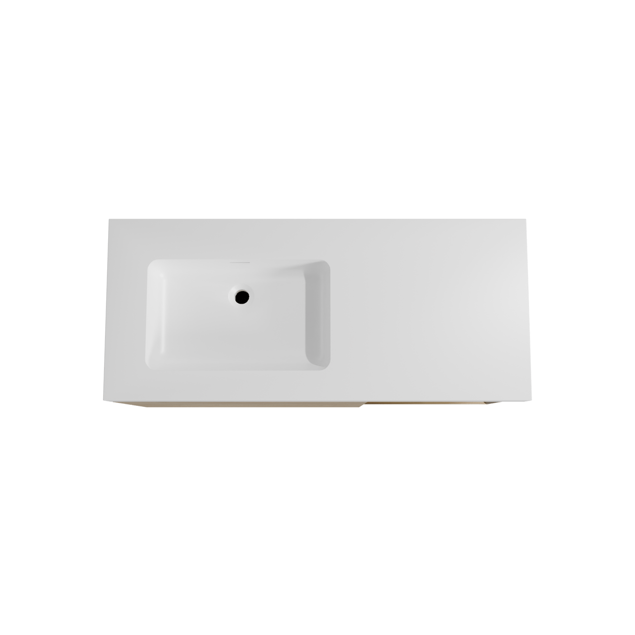 Storke Edge zwevend badmeubel 120 x 52 cm ruw eiken met Mata High asymmetrisch linkse wastafel in solid surface mat wit