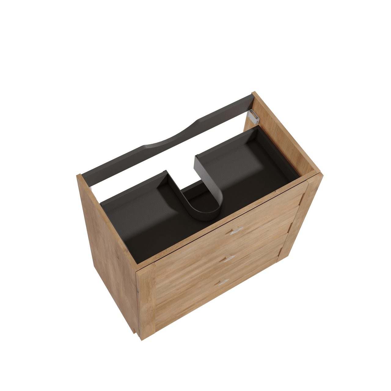 Linie Classo meuble sous-lavabo a poser 80 x 46 cm chêne naturel 3 tiroirs