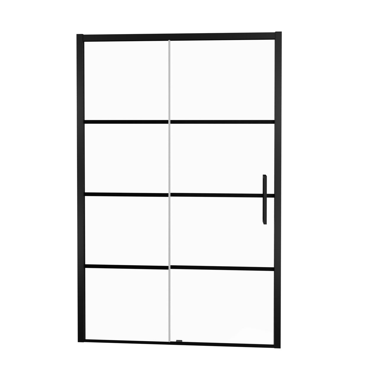 Balmani Senses Design Dusche Schiebetür, Links, 120 cm x 210 cm, Lined Glas, Profil Schwarz, inklusive Coating